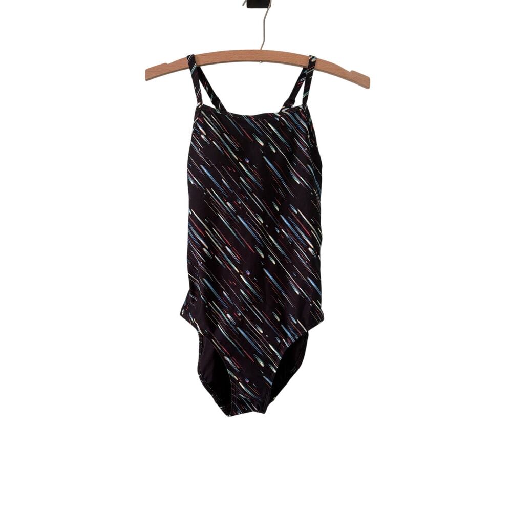 SYROKAN Girl's Size 30 Small Black Training Sport Athletic One Piece Swimsuit